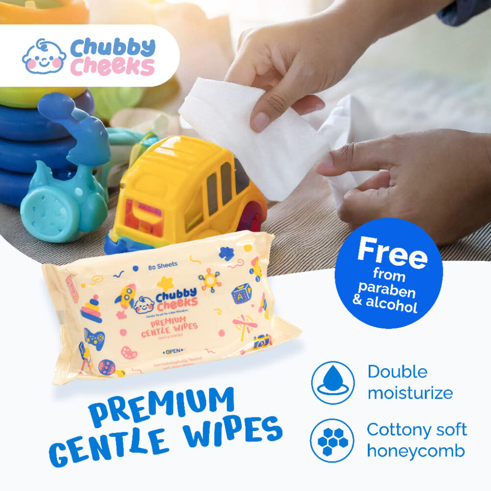 Chubby Cheeks Premium Gentle Wipes - 60pcs Per Bundle - Image 3