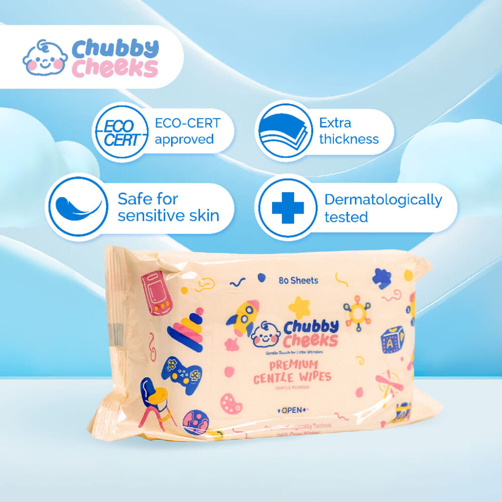 Chubby Cheeks Premium Gentle Wipes - 60pcs Per Bundle - Image 4