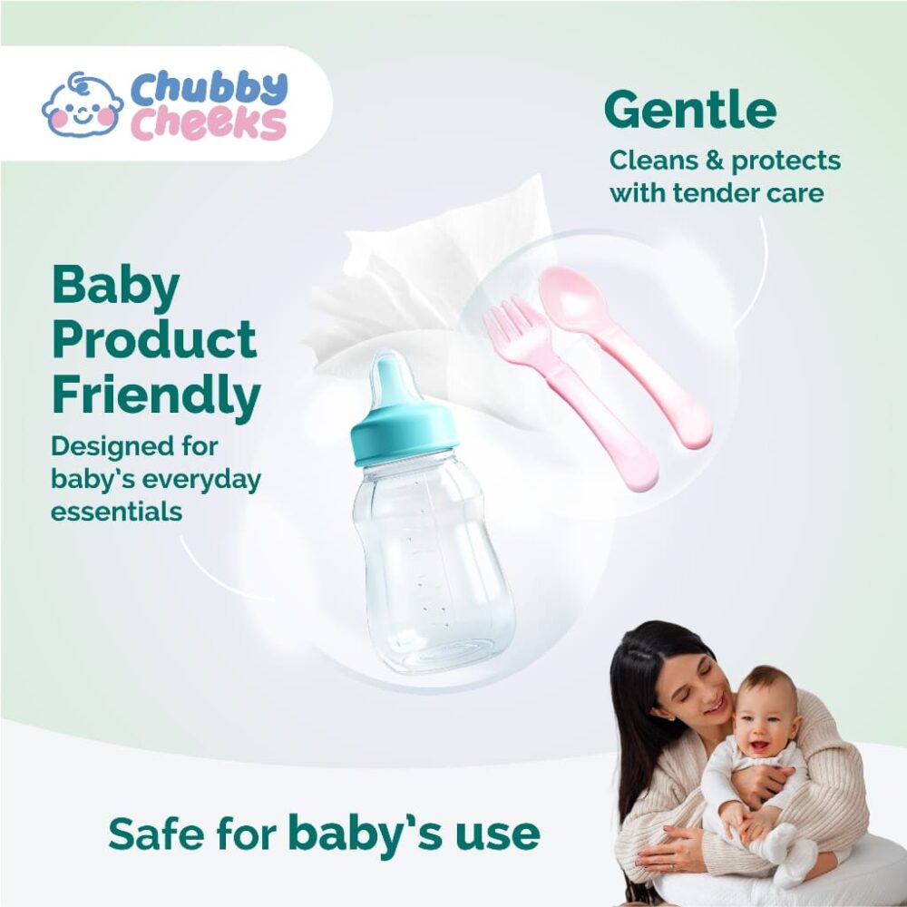 Chubby Cheeks Premium Food-Safe Wipes - 60pcs Per Bundle - Image 4