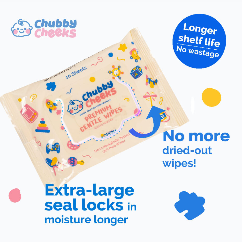 Chubby Cheeks Premium Gentle Wipes - 10pcs Per Pack - Image 8