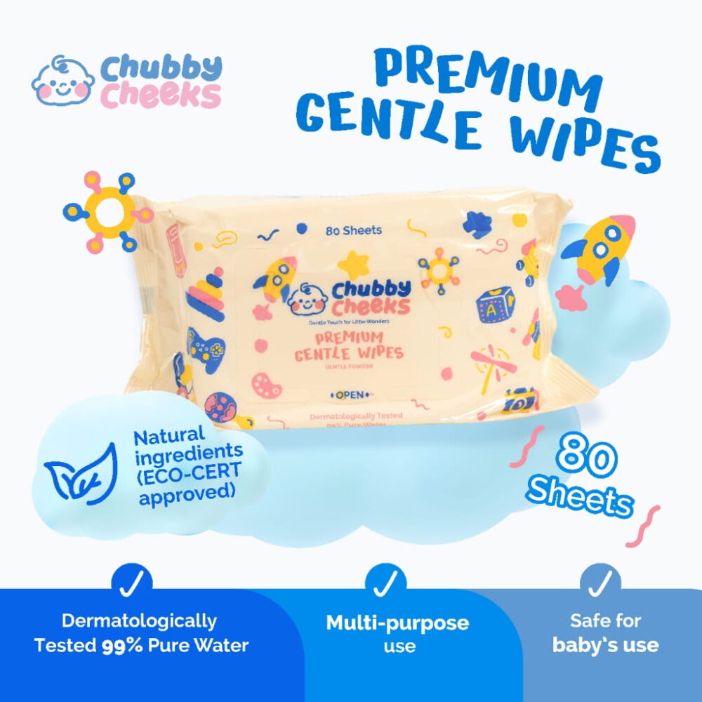 Chubby Cheeks Premium Gentle Wipes - 80pcs Per Pack