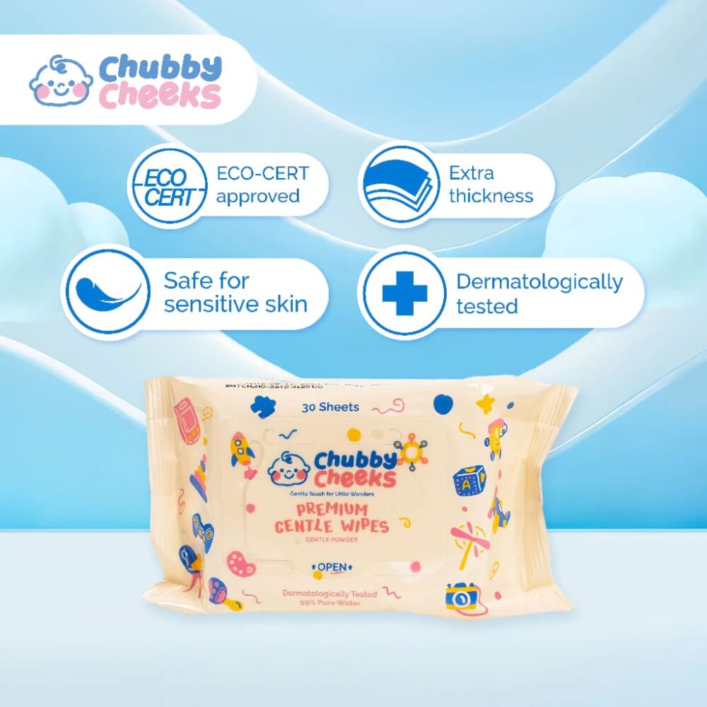 Chubby Cheeks Premium Gentle Wipes - 30pcs Per Pack - Image 3