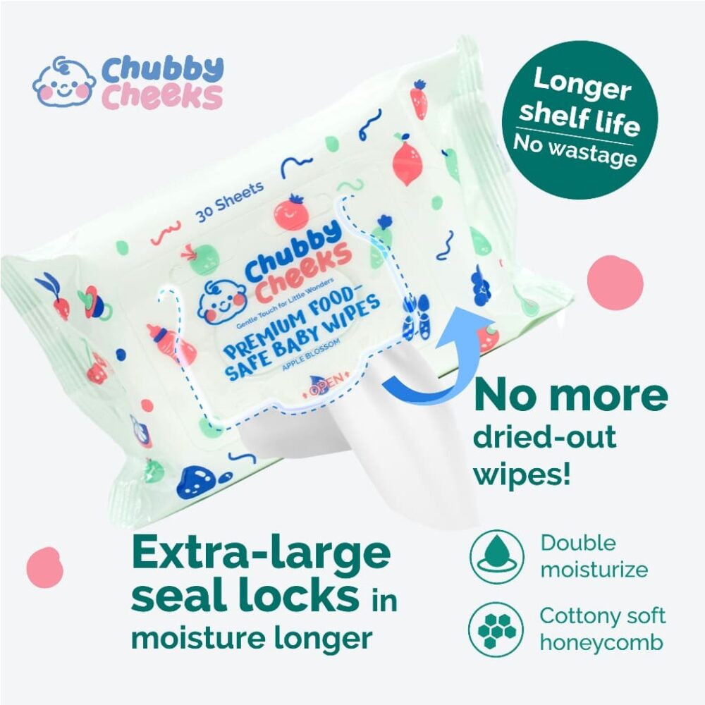 Chubby Cheeks Premium Food-Safe Wipes - 10pcs Per Pack - Image 7